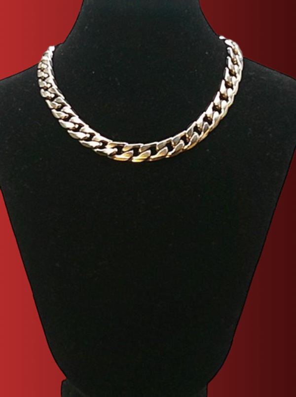 Collier grosses mailles argent N21
