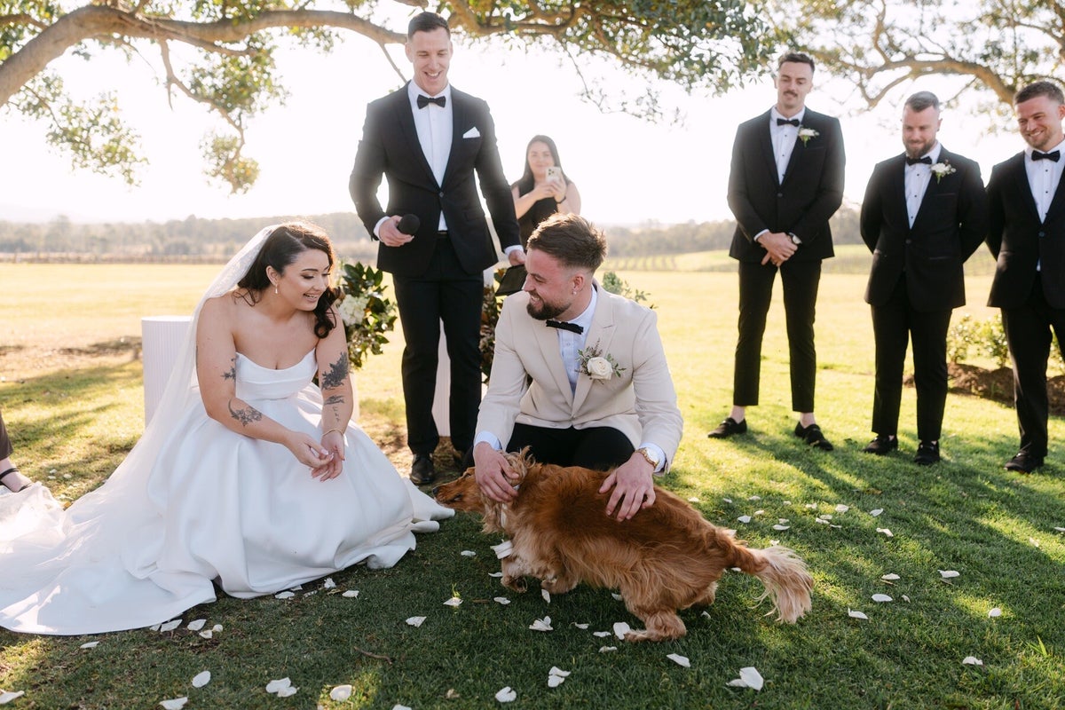 Lola delivering the wedding rings for Jordan and Ashleigh