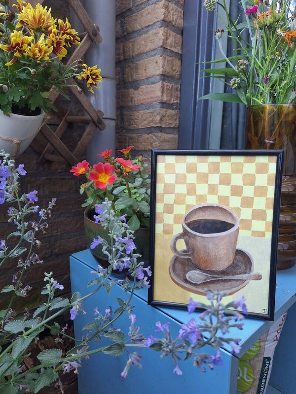 Schilderij koffie 20x15 cm