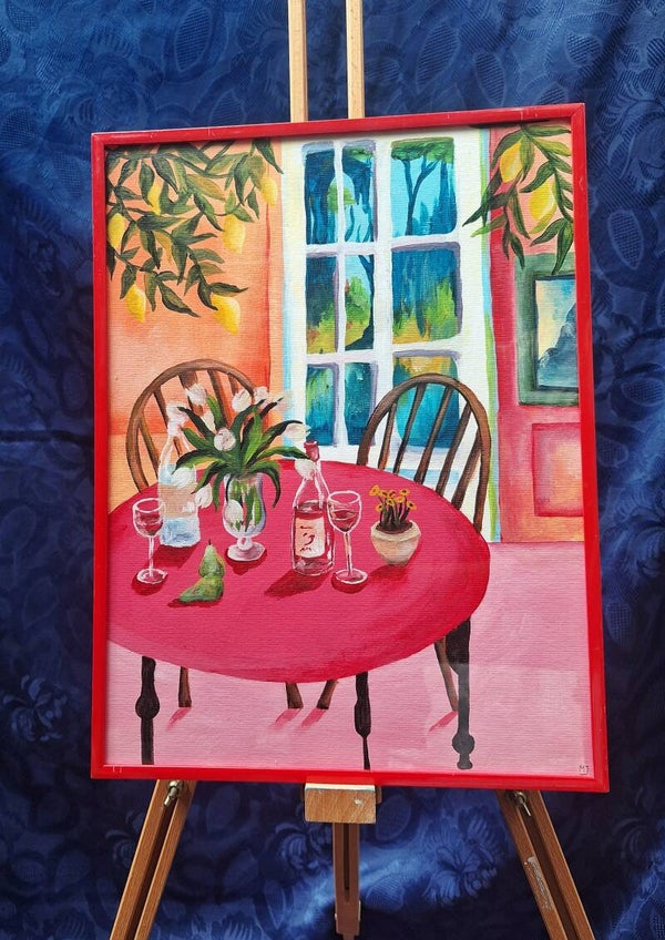 Schilderij rose 30x40 cm