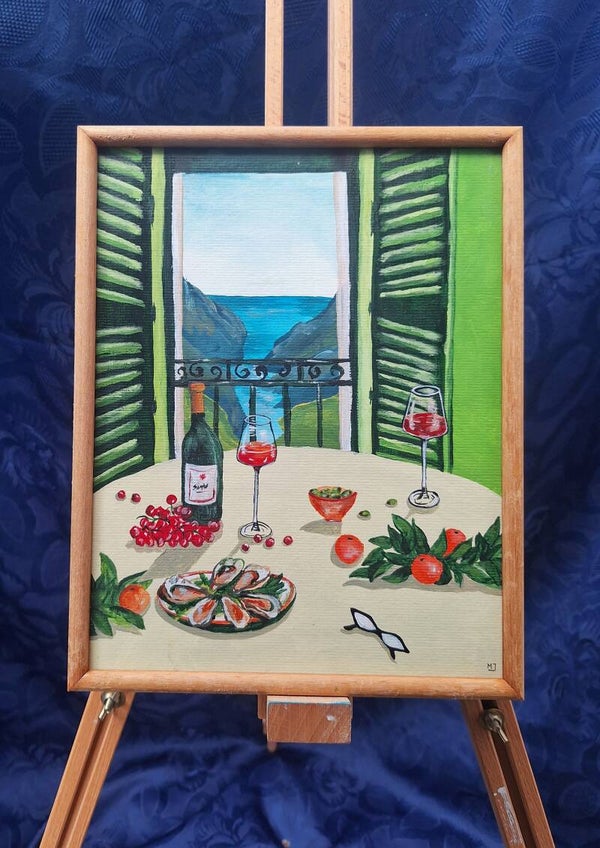 Schilderij groen 23x29 cm