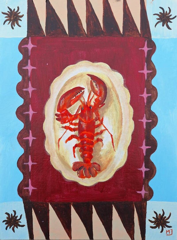 Schilderij kreeftje 18x24 cm