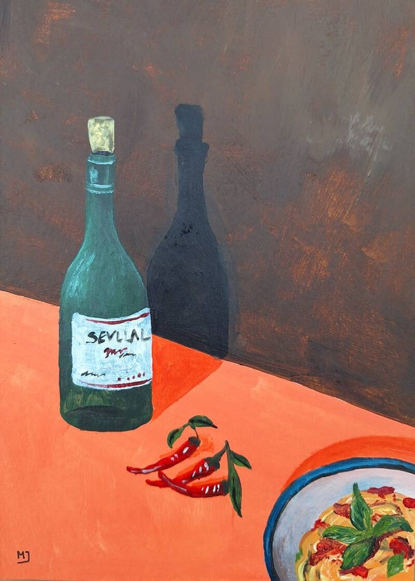 Schilderij pepers 15x20 cm