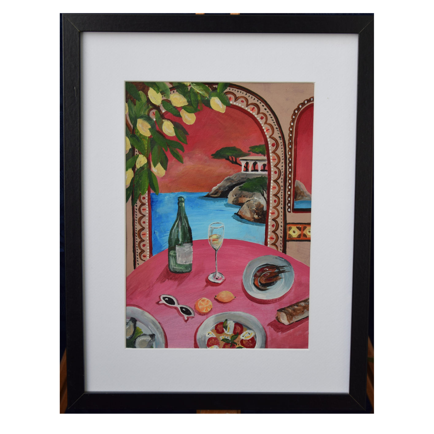 Schilderij uitzicht citroenen 33x43 cm