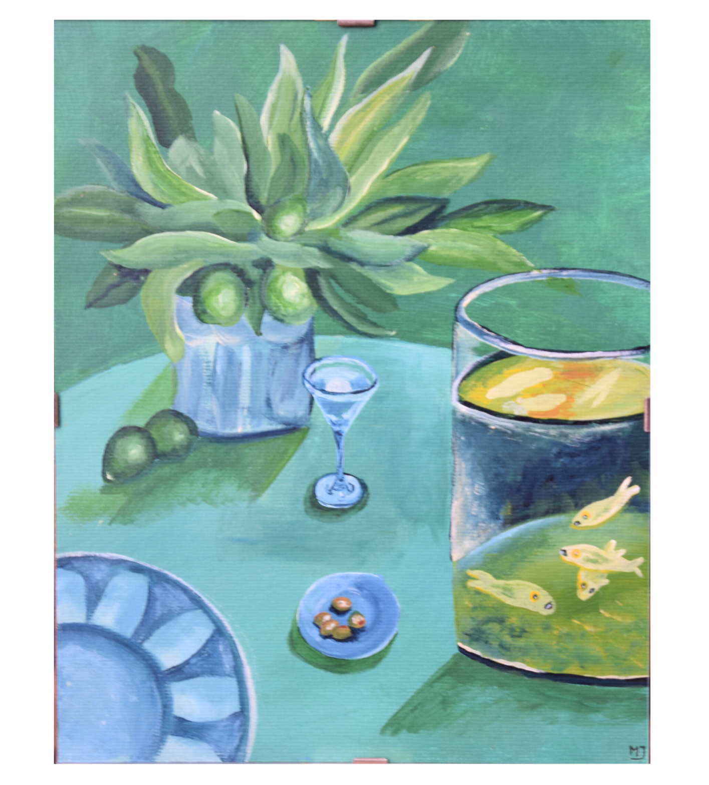 Schilderij vissen 24x30 cm