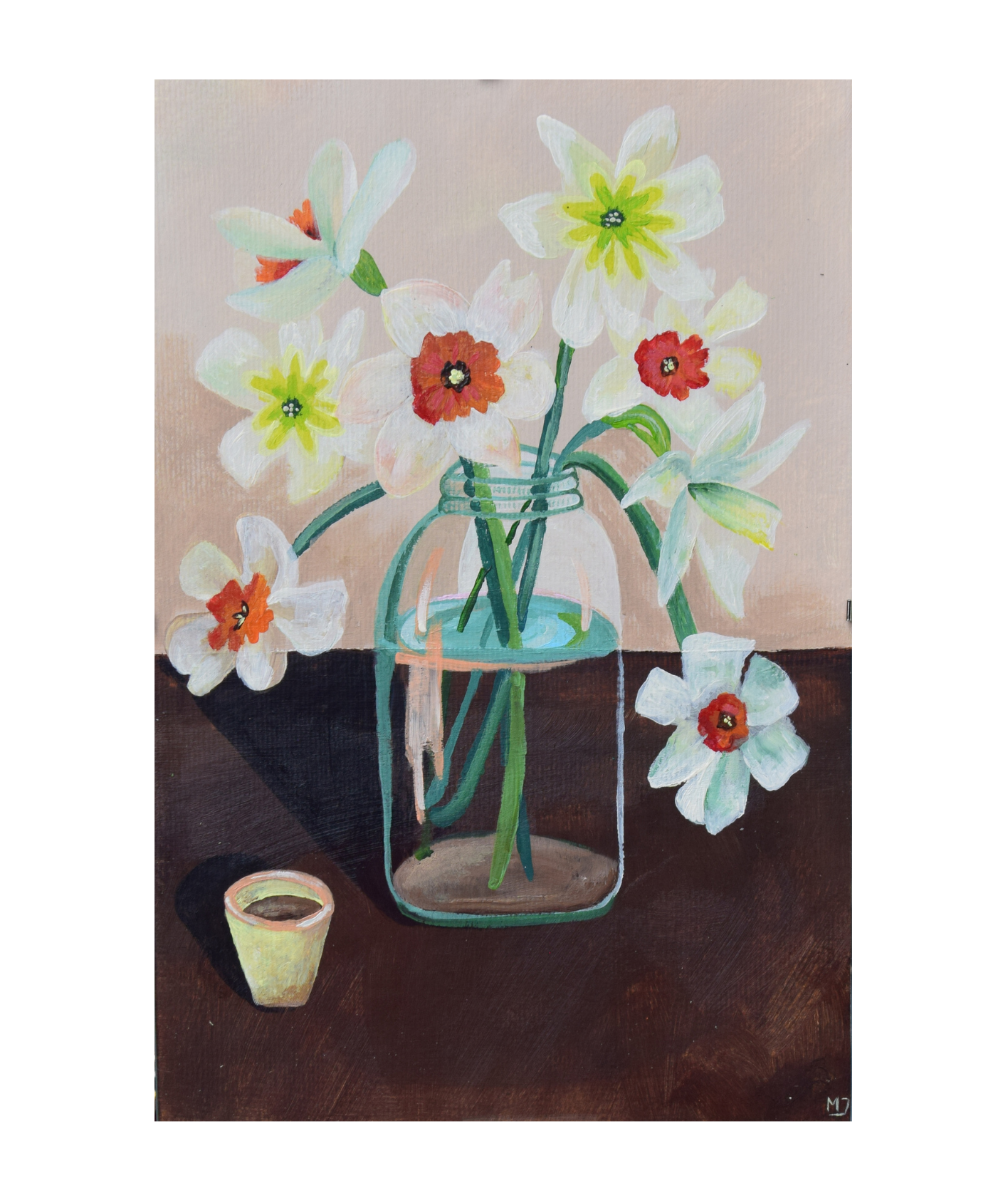 Schilderij bloemen 20x30 cm