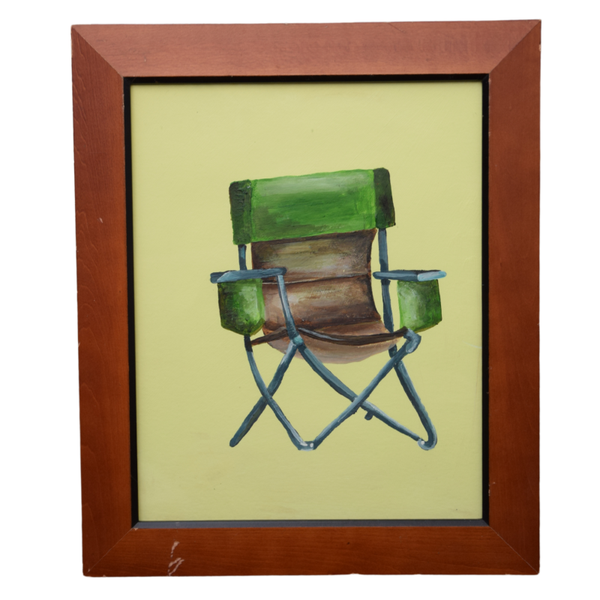 Schilderij campingstoel 26x31 cm