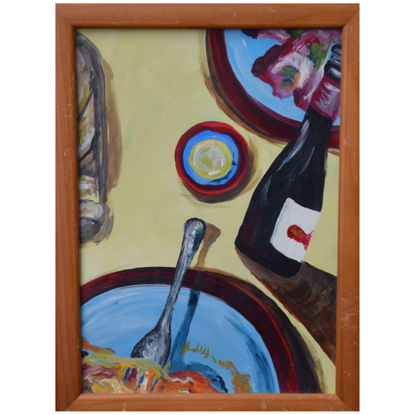 Schilderij tafelen wijn 23x31 cm