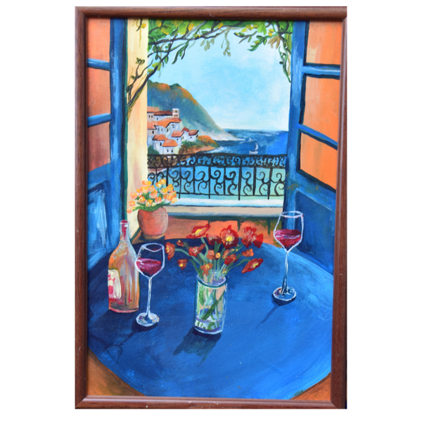 Schilderij Italiaans uitzicht 22x32 cm