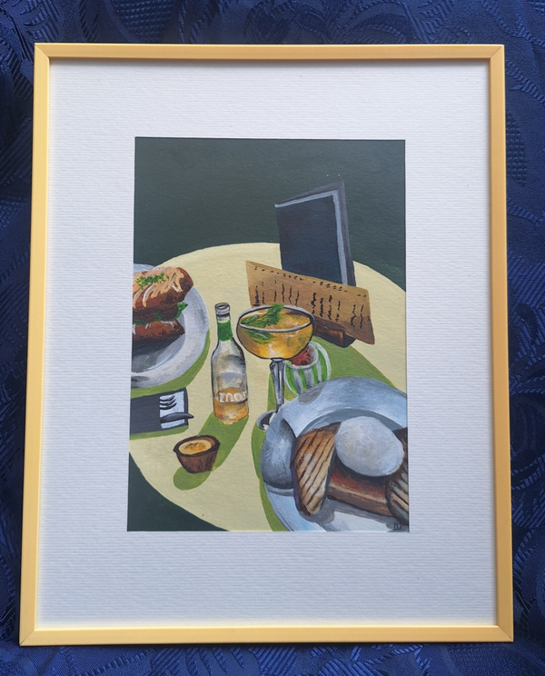 Schilderij terras 25x31 cm