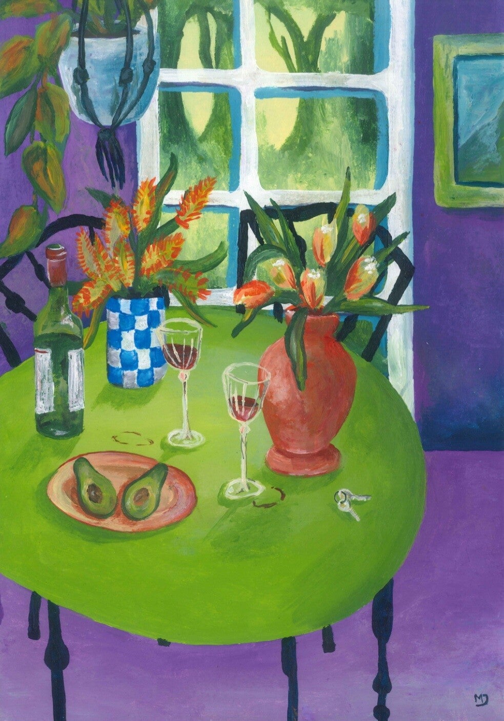 Print groen paars A5