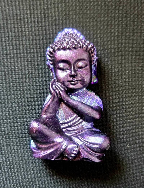 bouddha petit modèle violet et lilas pailleté