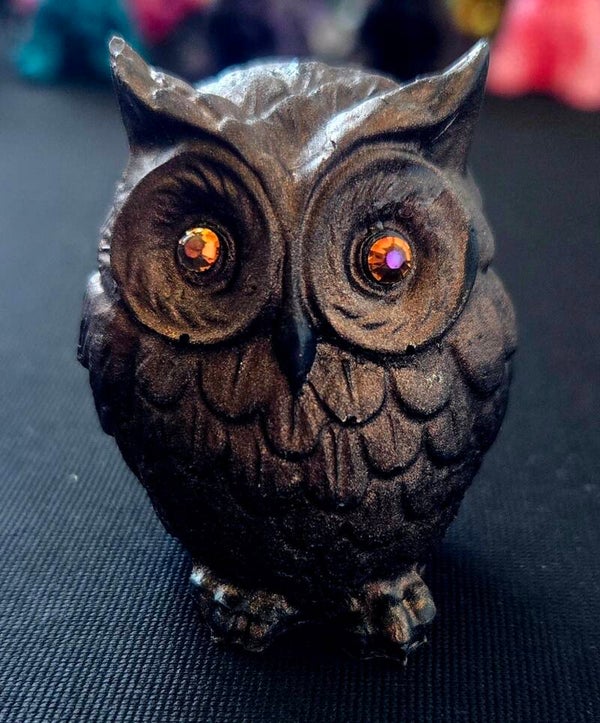 Chouette/hibou marron foncé