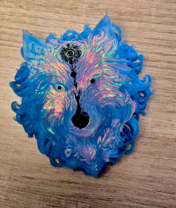 Tête de loup à reflets