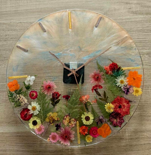 Horloge fleurie