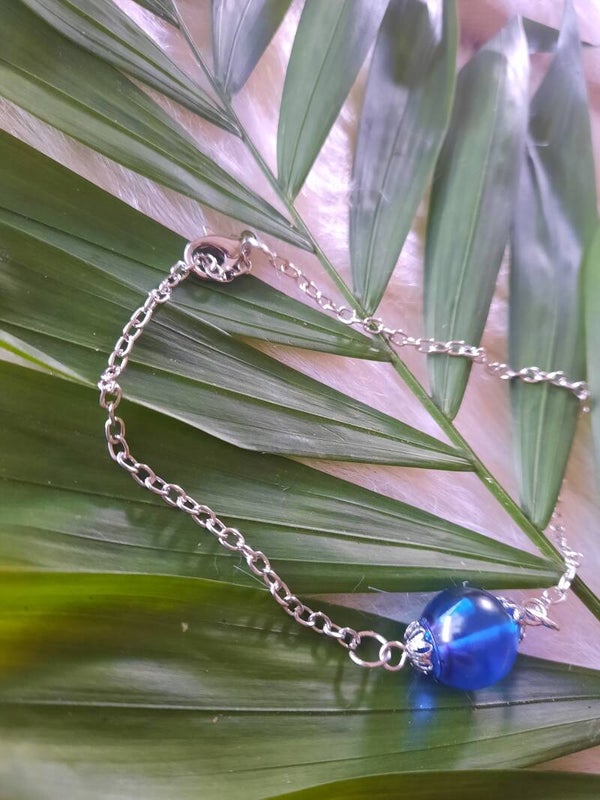 Bracelet boule bleu