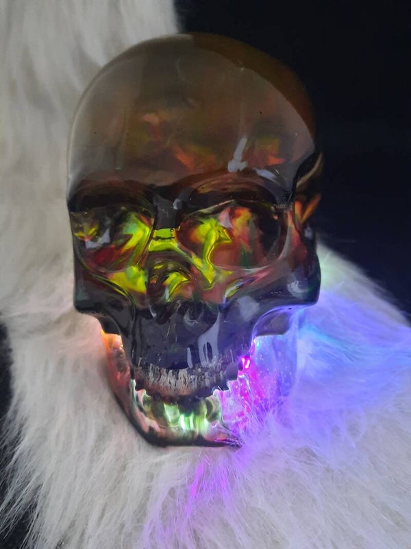 skull/crane grand modèle multicolore  lumineux