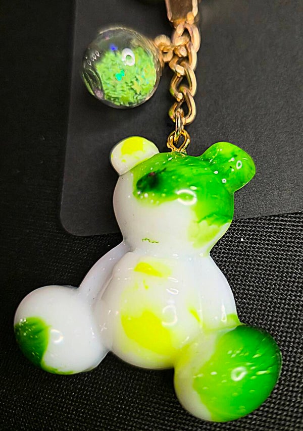 Ourson blanc/vert/jaune