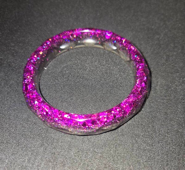 Bracelet large pailleté fuschia