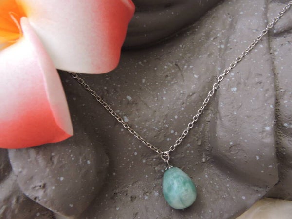 collier goutte turquoise/ vert
