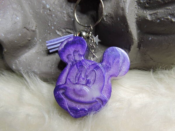porte clés Mickey violet / blanc