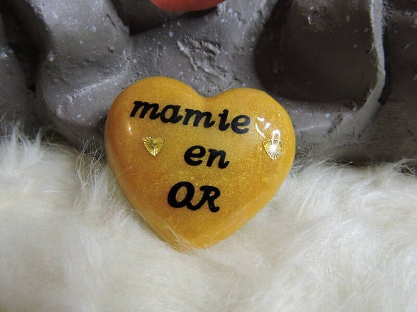 magnet coeur doré
