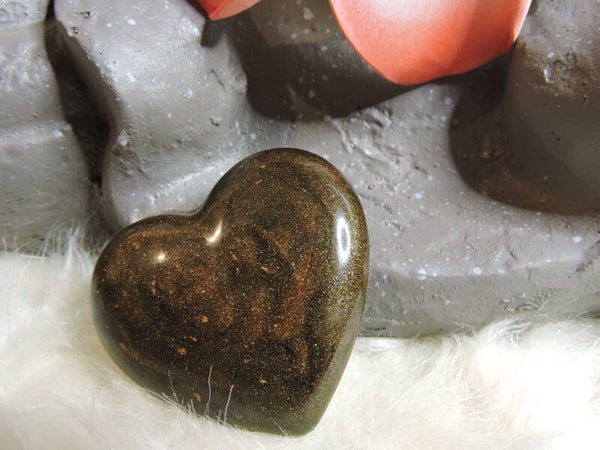 magnet coeur décoratif marron cuivré