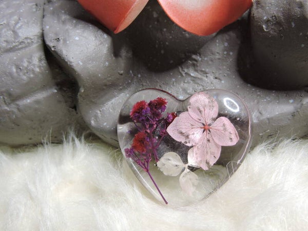 magnet coeur décoratif fleuri 2