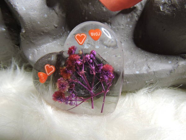 magnet coeur décoratif fleuri 8