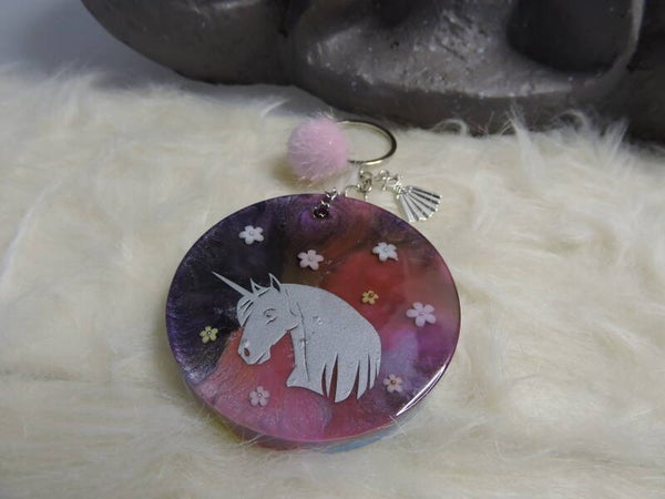porte clés licorne argent