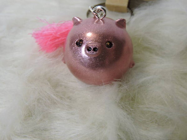 porte clés "z'animobulle" cochon rose miroir