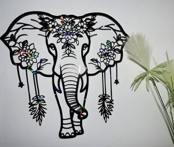 Elephant  holographique noir ( prix réduit)