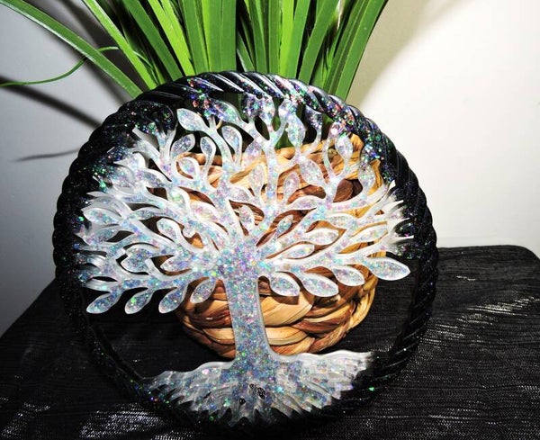 Arbre de vie noir/transparent holographique