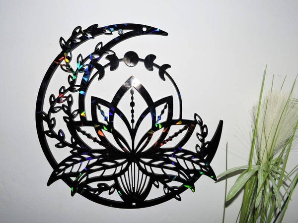 Lotus holographique noir