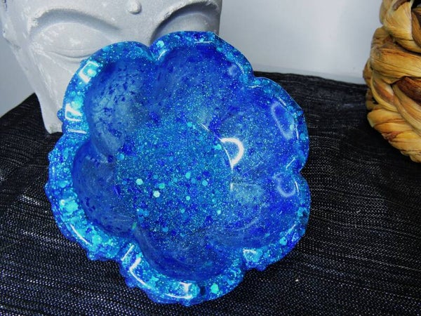 coupelle bleue pailletée