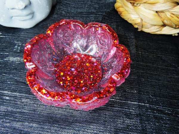 coupelle rouge pailletée