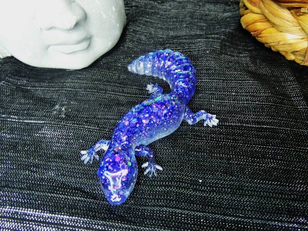 gecko pailleté rose holographique