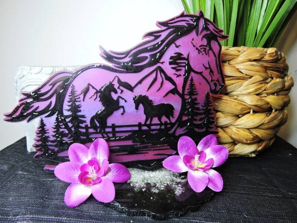 décoration cheval sur socle