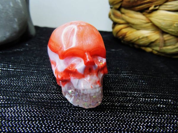 skull/crane petit modèle rouge/blanc /paillètes