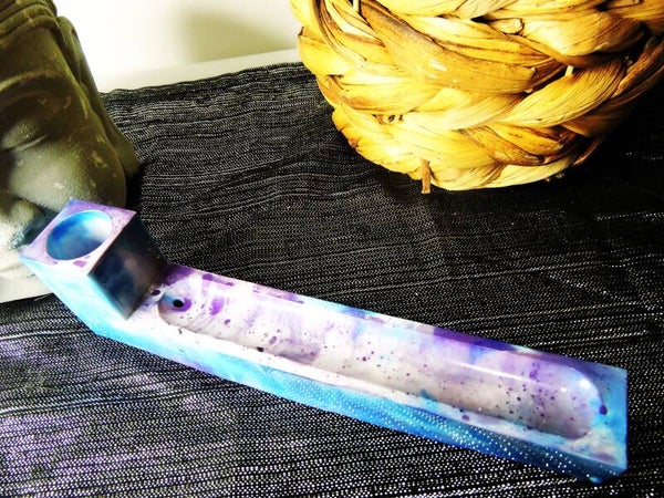 porte encens long violet / bleu