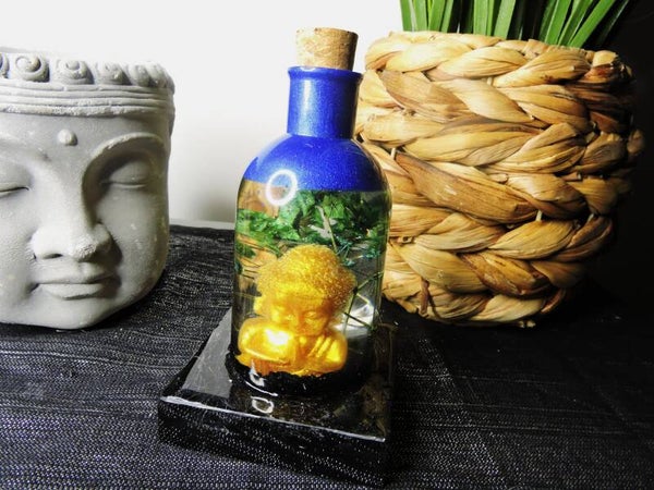 veilleuse bouddha dans bouteille
