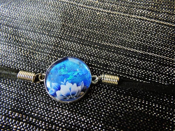 bracelet bleu /lotus
