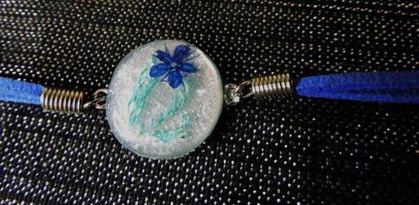 bracelet fleur bleue
