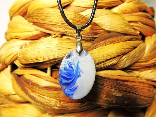 collier mi bleu/mi blanc