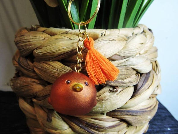 porte clés "z'animobulle" poule rousse
