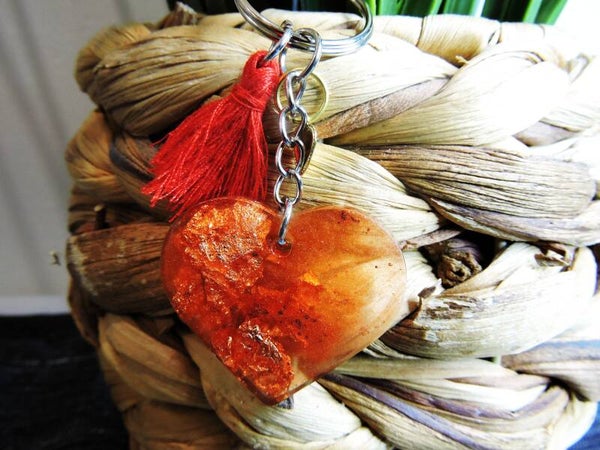 porte clés coeur cuivré