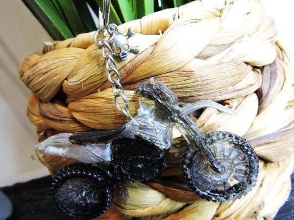 porte clés moto gris/noir