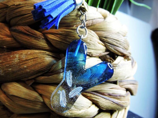 porte clés lettre Y bleue