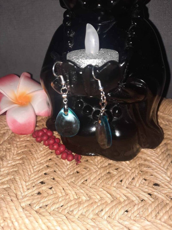 Boucle d'oreilles noir holographique