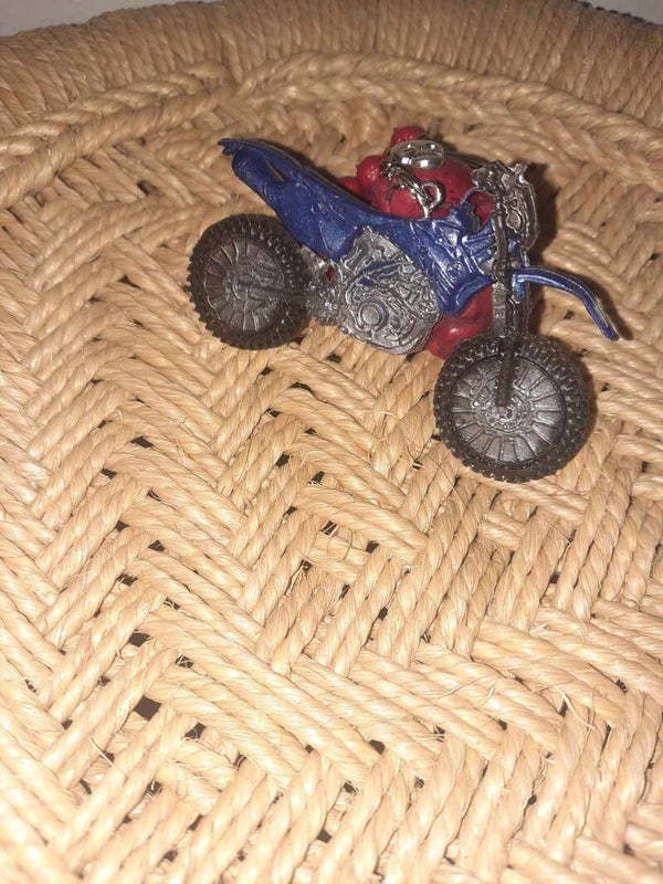 Porte clés Moto bleu et argent